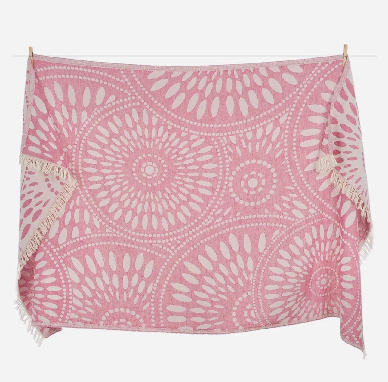 pink reversible beach pool towel lightweight flower pattern 