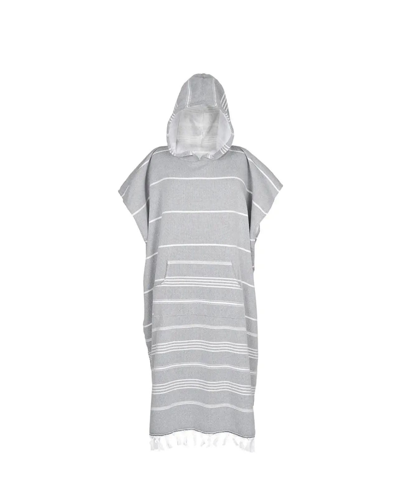 Surf poncho , changing towel. turkish towel. gray terry lined turkish cotton hooded towel 