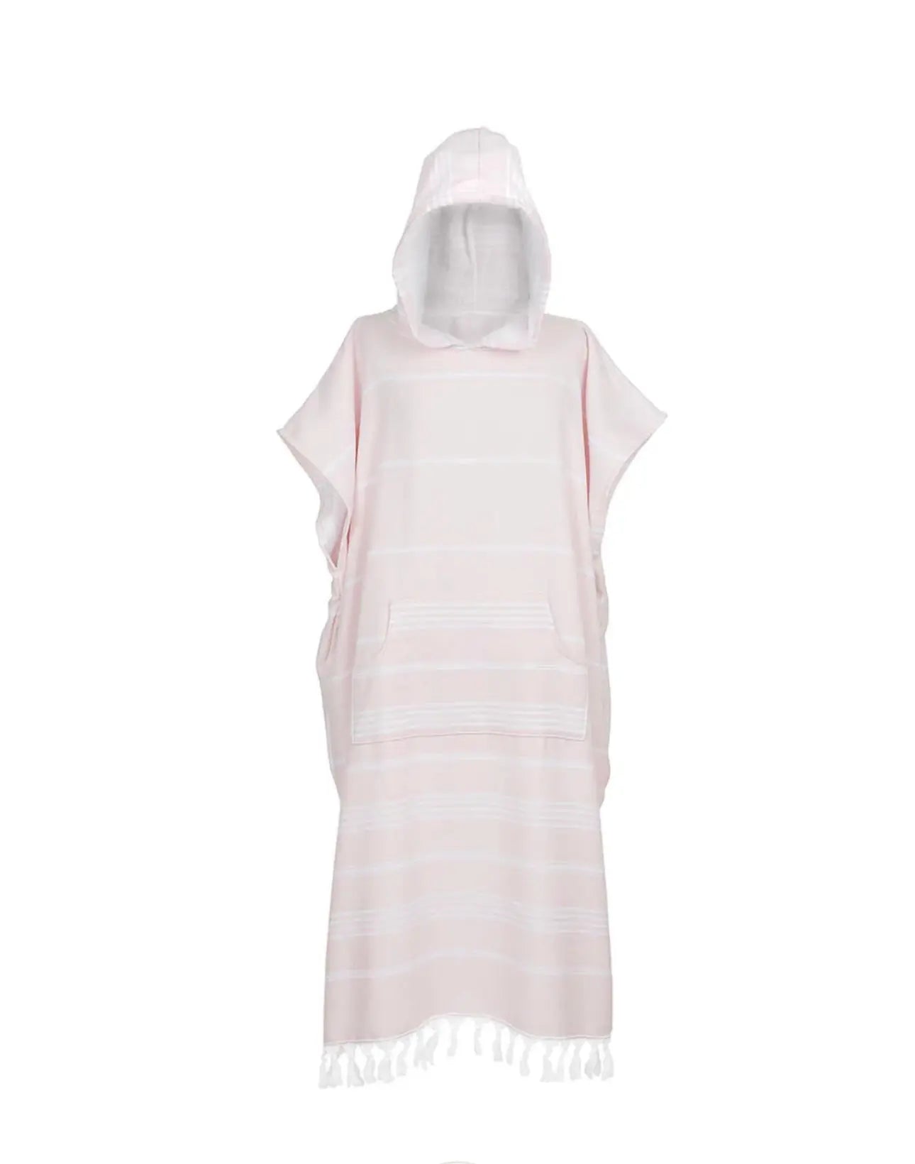 light pink adult changing towel poncho - surf poncho- hooded- turkish cotton terry lined 