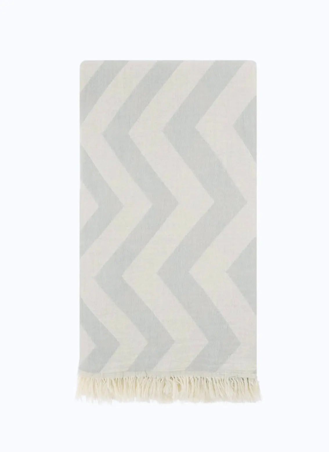 zigag- chevron print- light gray soft turkish towel sand free image 