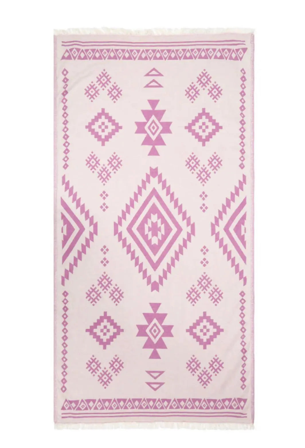 magenta, dark pink turkish towel reversible pattern 