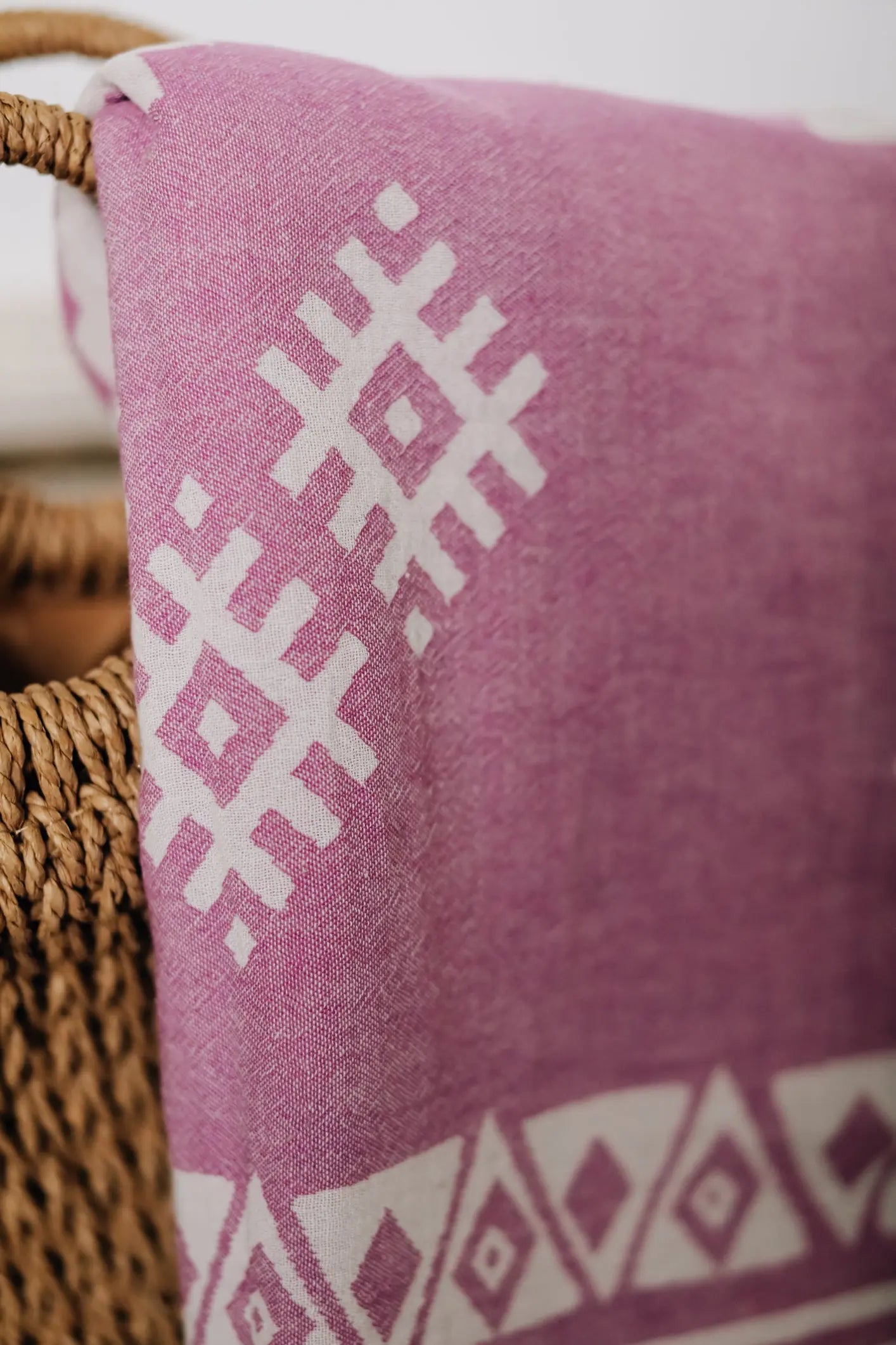 magenta, dark pink turkish towel reversible pattern 