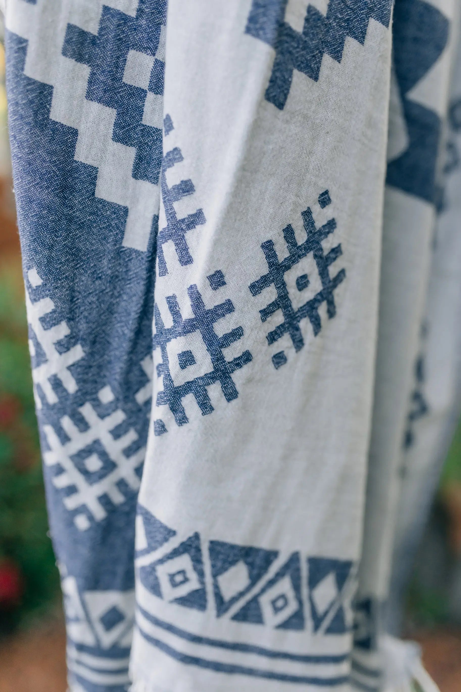 navy blue reversible pattern turkish towel diamond pattern 