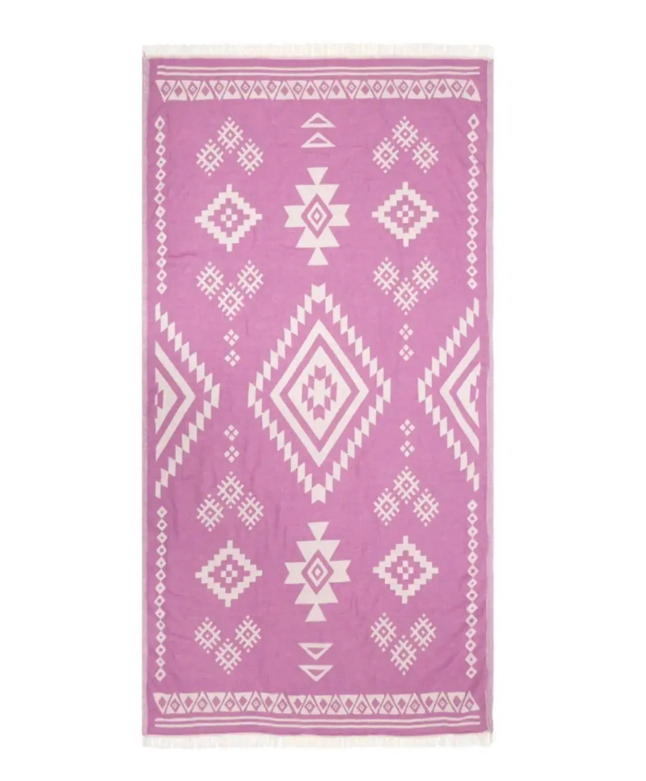 magenta, dark pink turkish towel reversible pattern 
